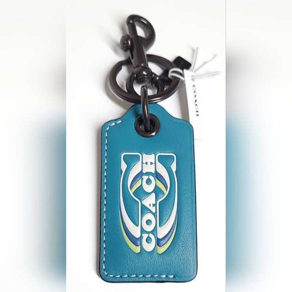 Coach Other - Coach Bottle Opener Key Fob with Stamp Keychain JI/Teal Multi Leather NWT